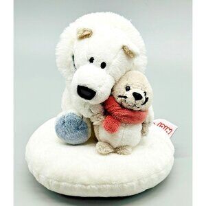 Nici Polar Bear Holding Baby Seal Animal Plush Stuffed Animal 6 inch